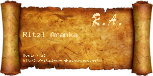 Ritzl Aranka névjegykártya